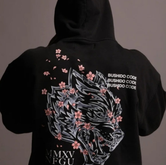 THROUGH THE CHERRY BLOSSOMS "PIERCE" HOODIE IN BLACK - Picture 3 of 4